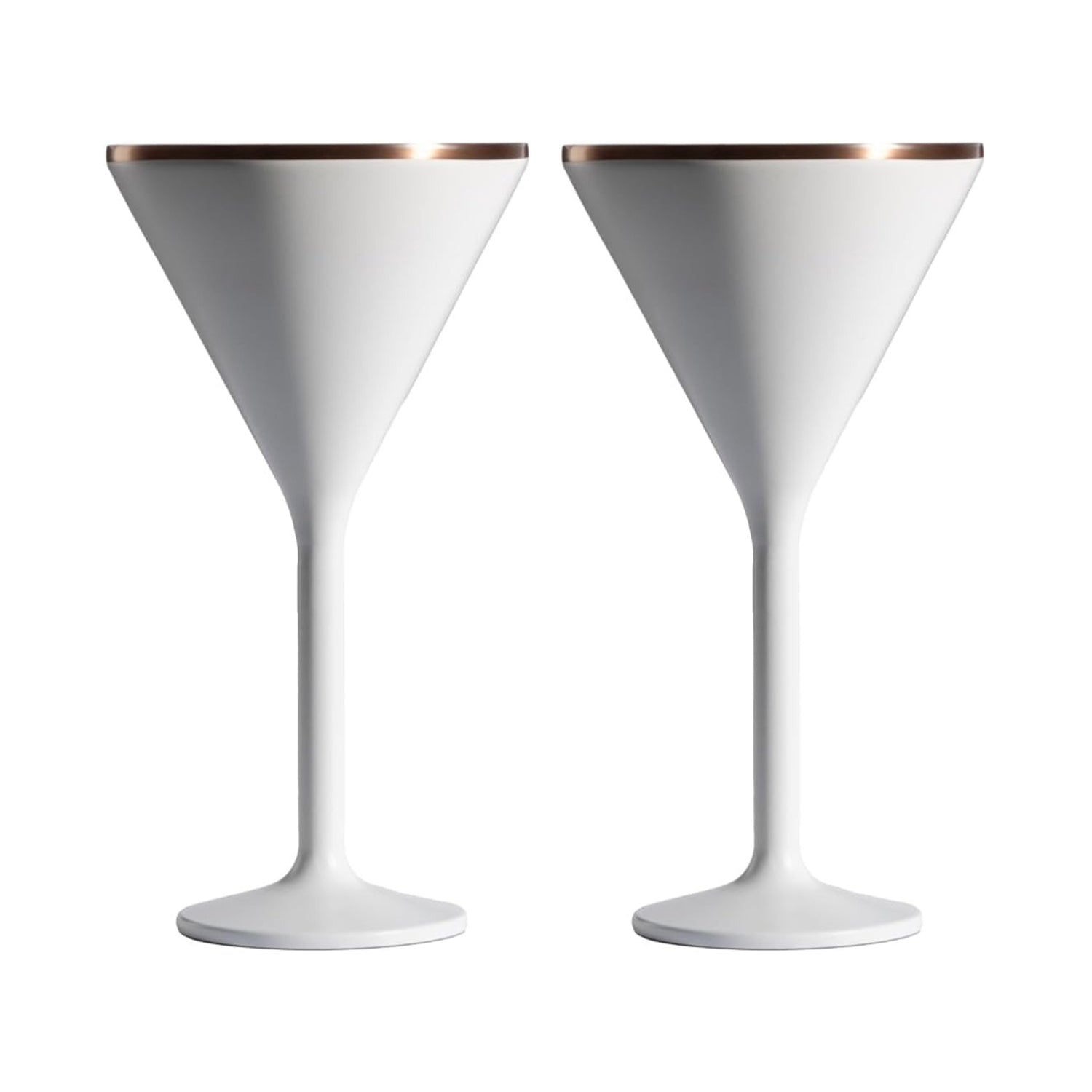 Stainless Steel Stemmed Martini Glass, Set of 2 - White