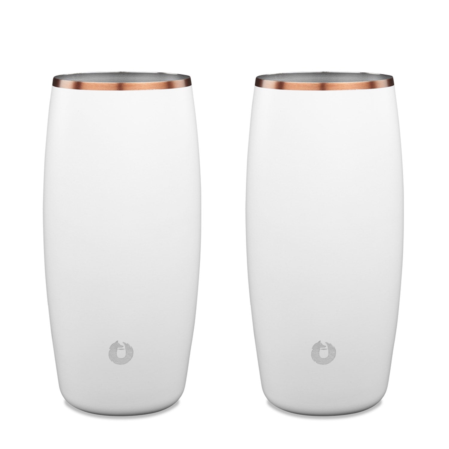 White: Stainless Steel Beer Glass, Set of 2 white