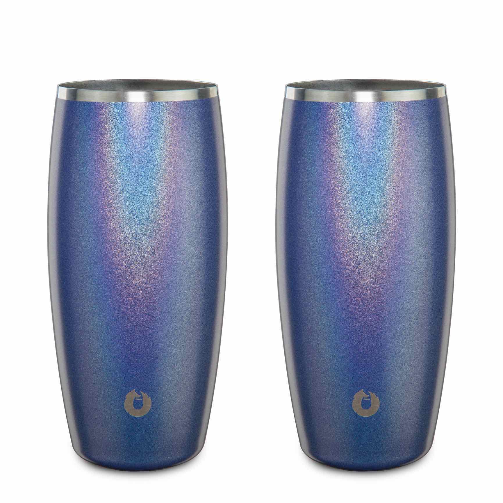 Stainless Steel Beer Glass, Set of 2 – Shimmer Blue