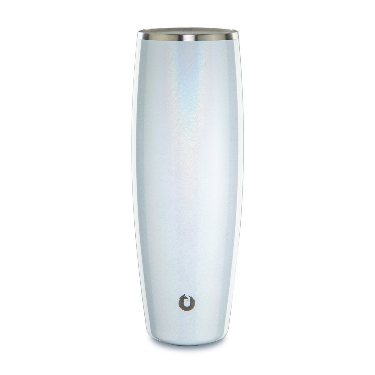 Shimmer White: 24 oz stainless steel beer glass with lid shimmer white