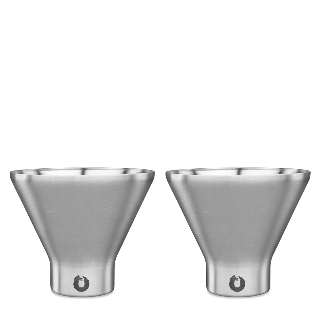 stainless steel martini glass, set of 2 steel