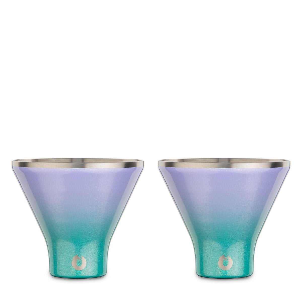 stainless steel martini glass, set of 2 mermaid