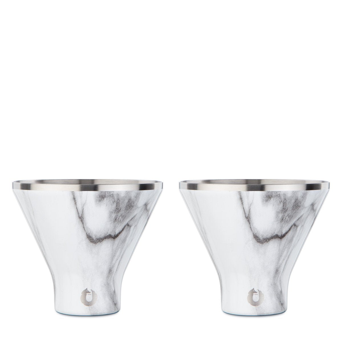 stainless steel martini glass, set of 2 marble