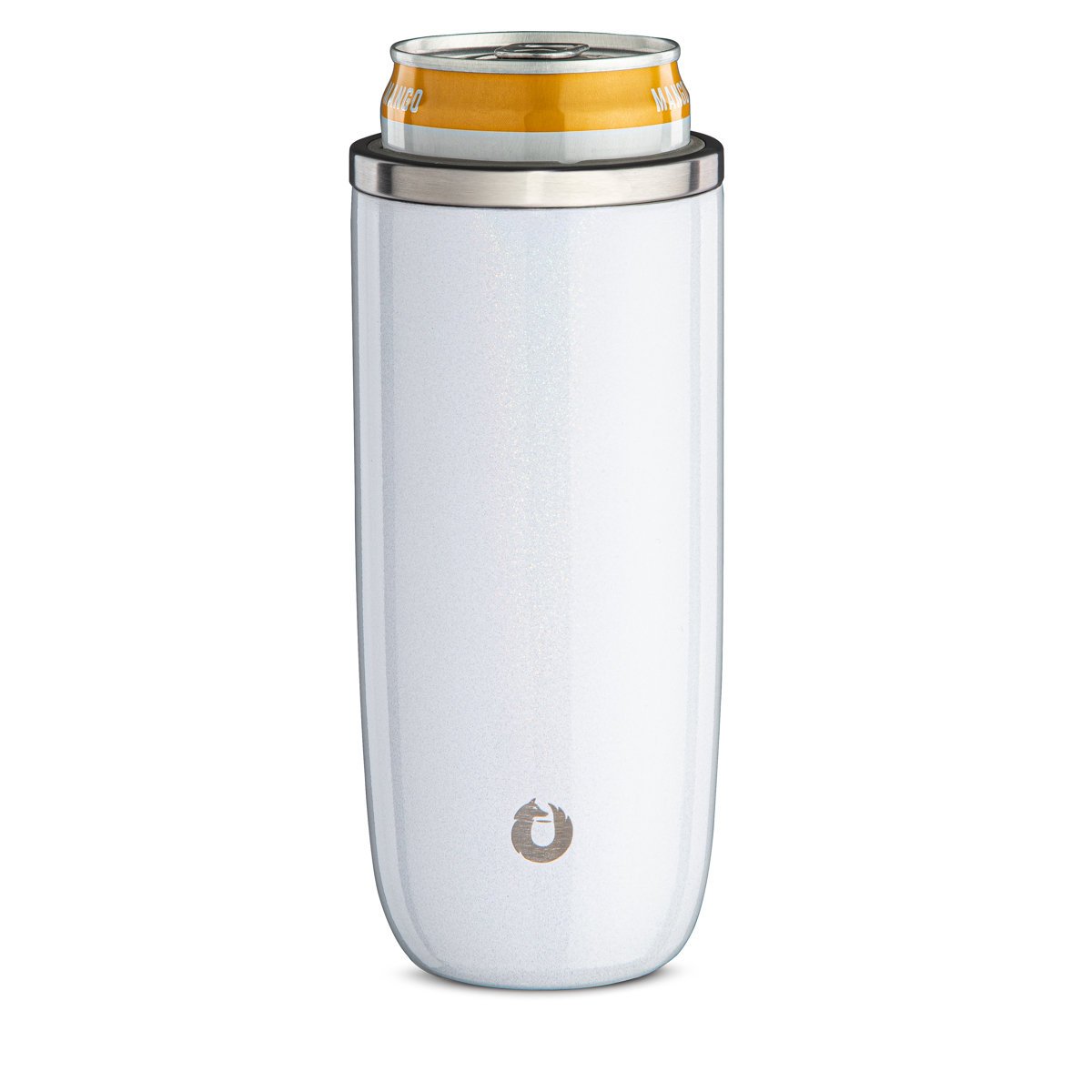 Stainless Steel Slim Can Cooler- Cocktail Tumbler, Shimmer White