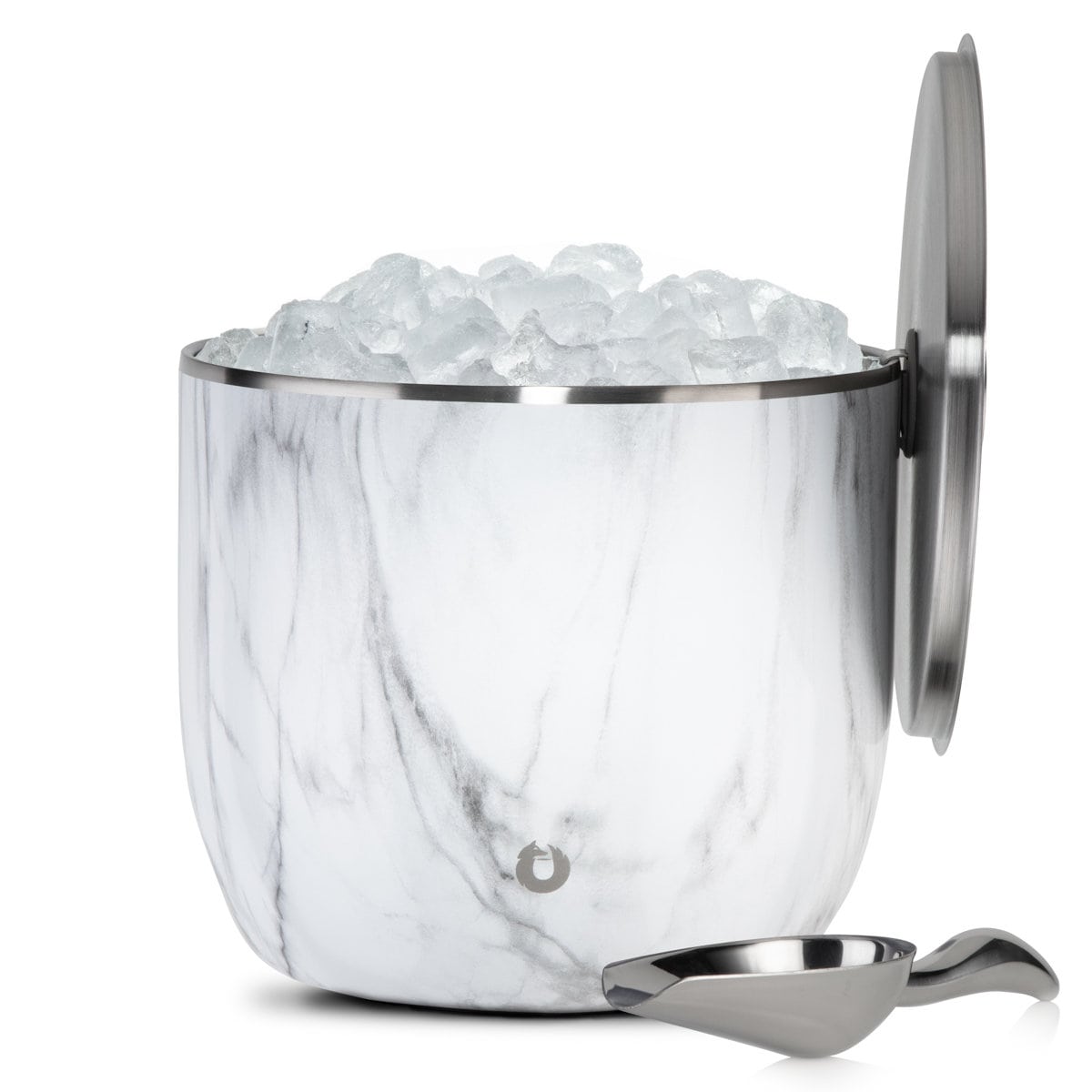 Extra Large Ice Bucket with Lid and Ice Scoop - Marble