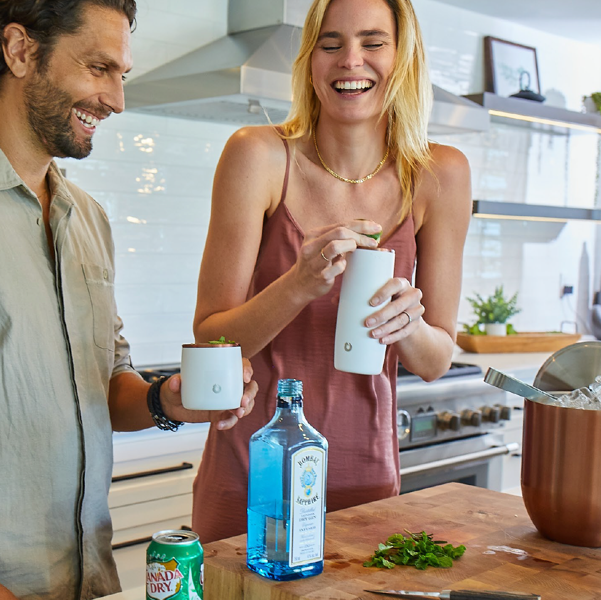 Stainless Steel Rocks Glass, Set of 2 - White