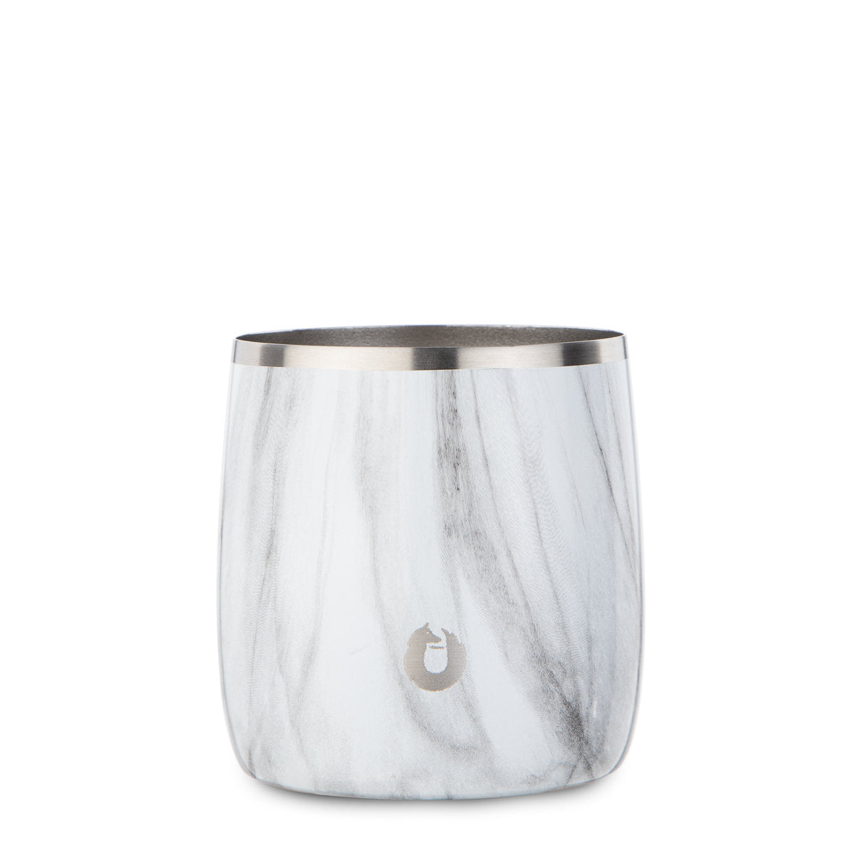 Marble:stainless steel rocks glass with lid marble