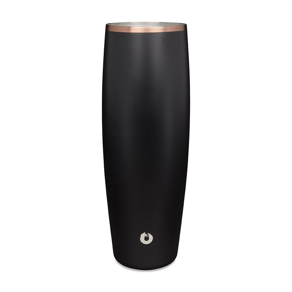 Black: 24 oz stainless steel beer glass with lid black