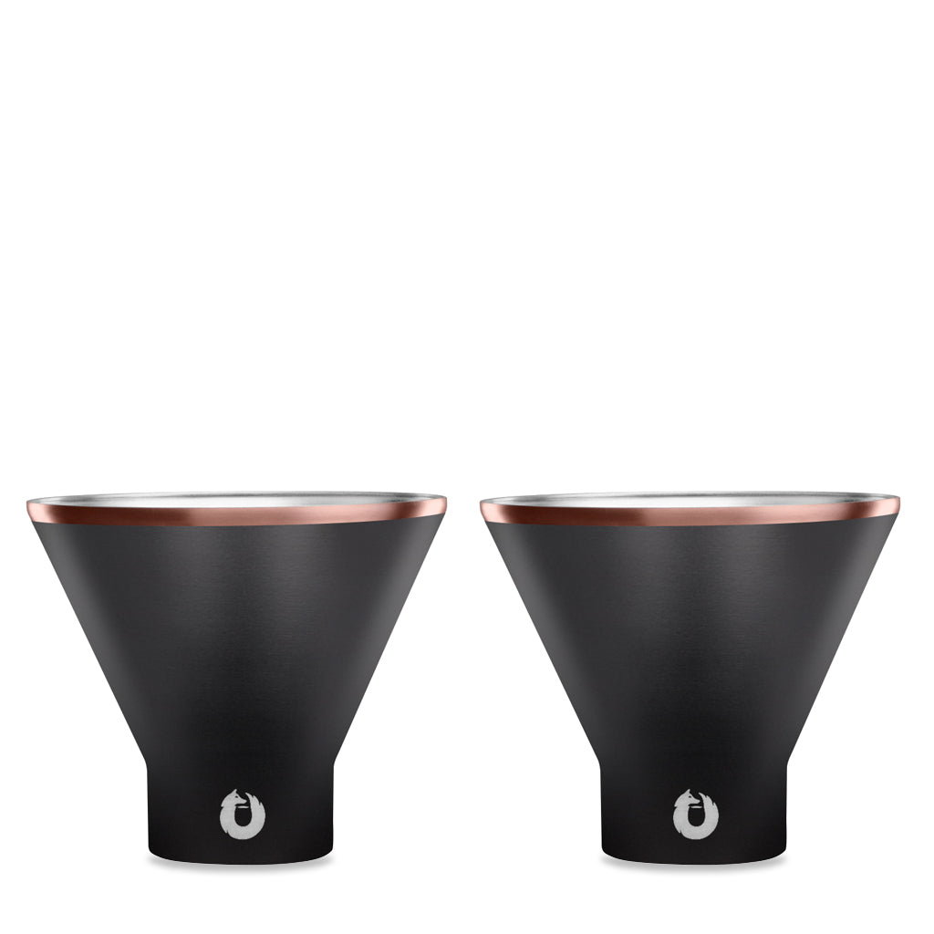 3 pc Copper Stainless Steel Martini Gift Set - 2 Large Martini Glasses –  Icydeals