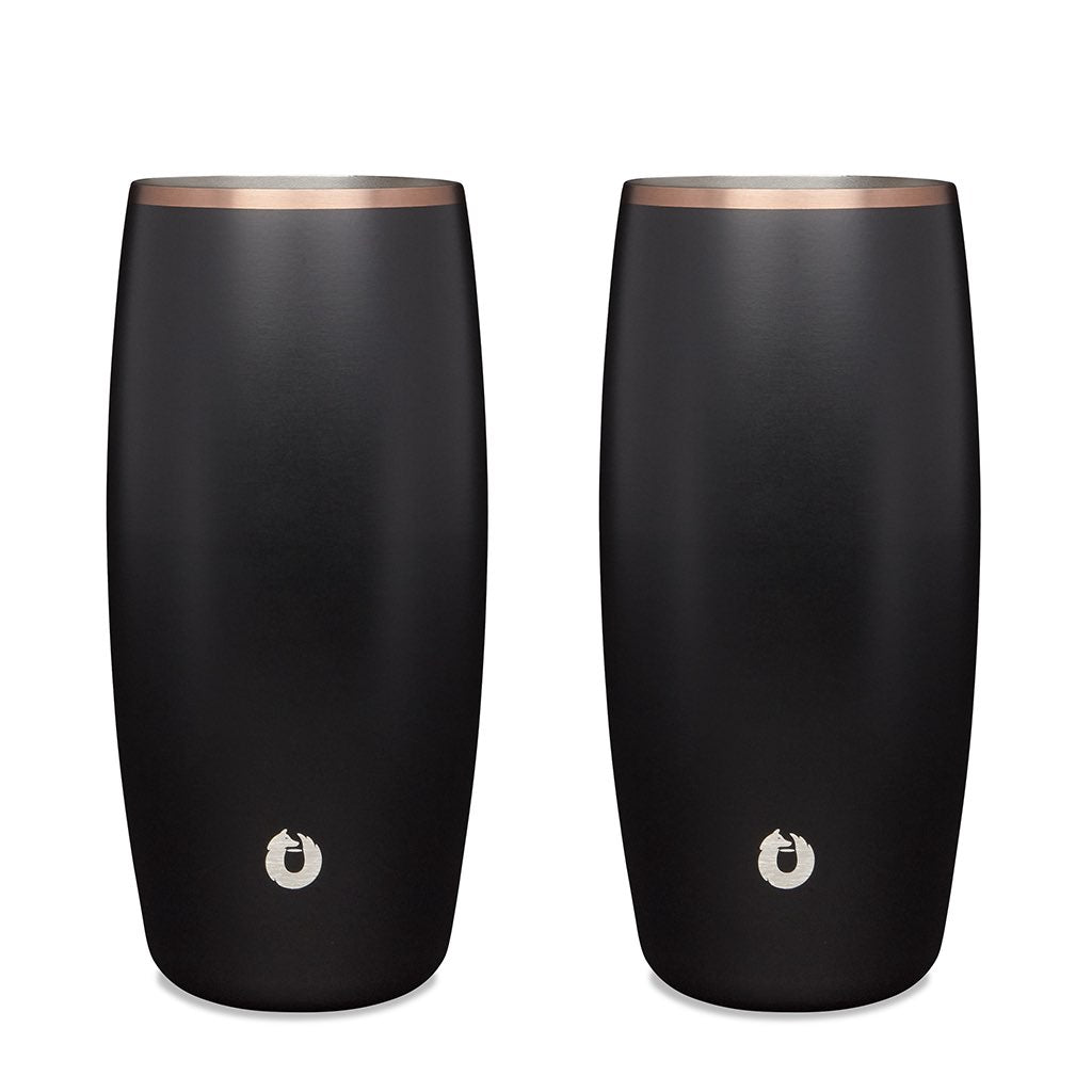 Black: Stainless St 18oz Beer Glass, Set of 2 Black