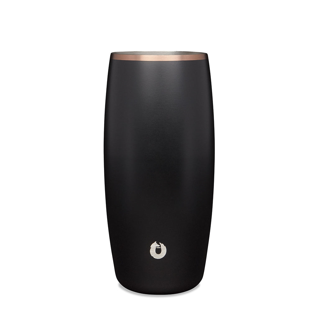 Black: stainless steel beer glass with lid black