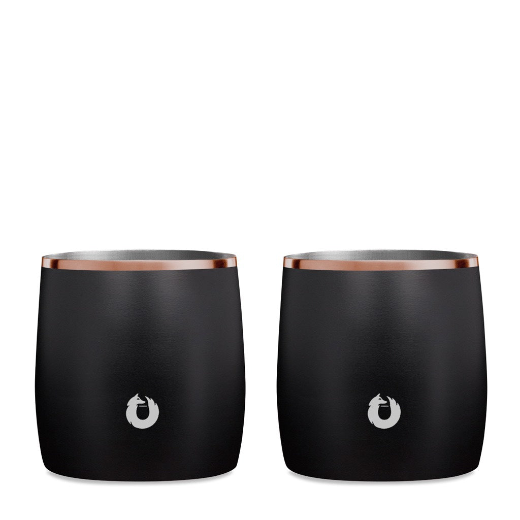 Black: Stainless Steel Rocks glass, set of 2 black