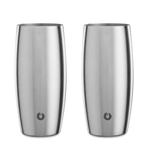 Steel: Stainless Steel 18oz Beer Glass, Set of 2 Silver