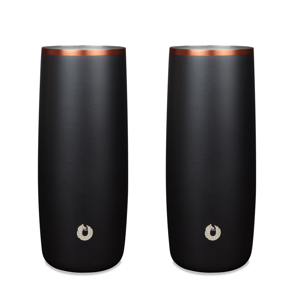 Black: Stainless Steel Highball Glass, set of 2 Black
