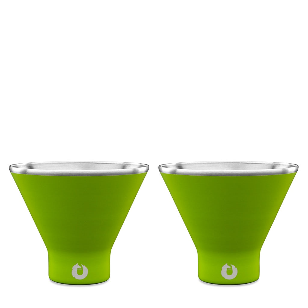 stainless steel martini glass, set of 2 lime