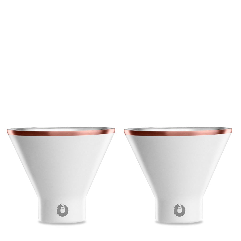 stainless steel martini glass, set of 2 white