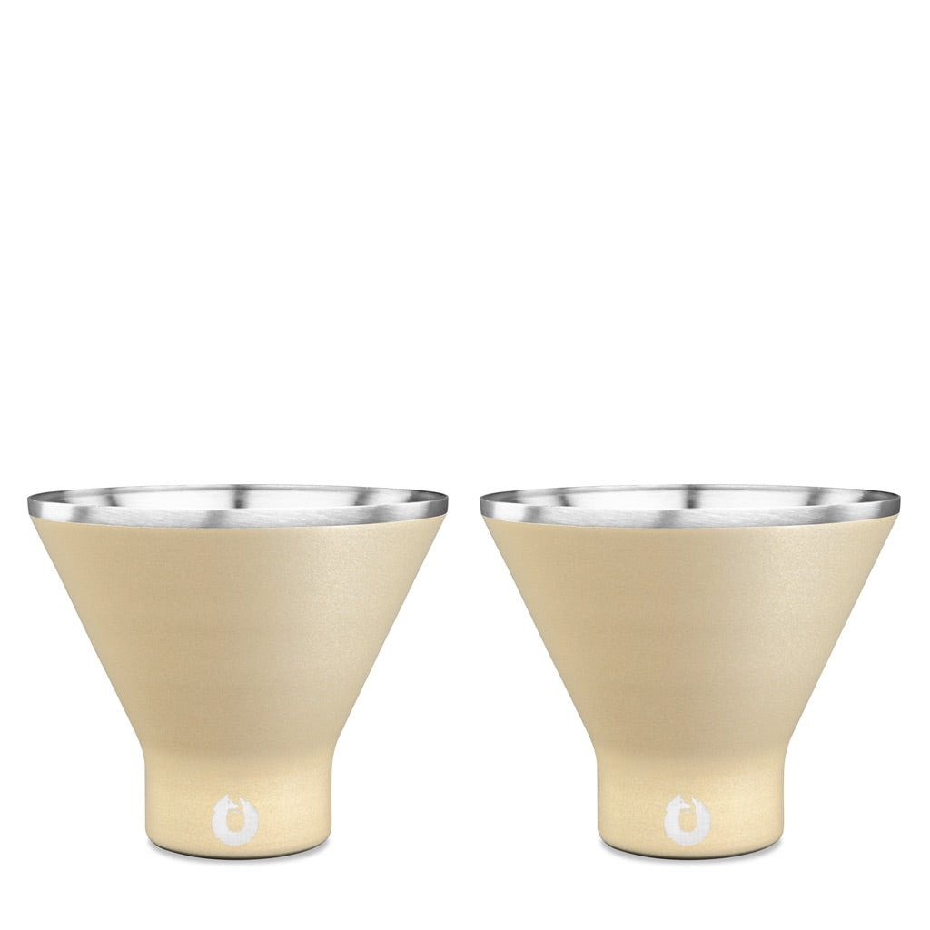 stainless steel martini glass, set of 2 light gold