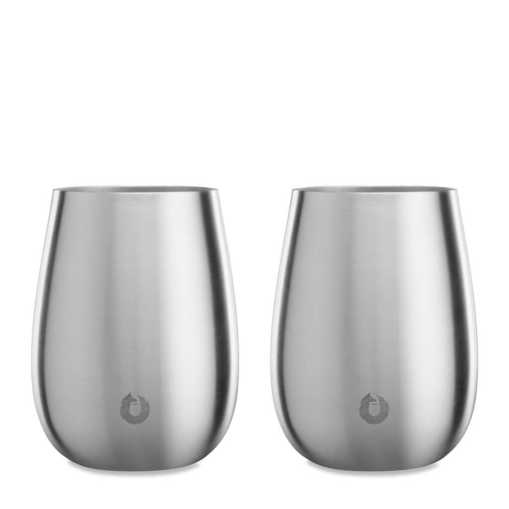 Steel: stainless steel grand pinot wine glass, set of 2 steel
