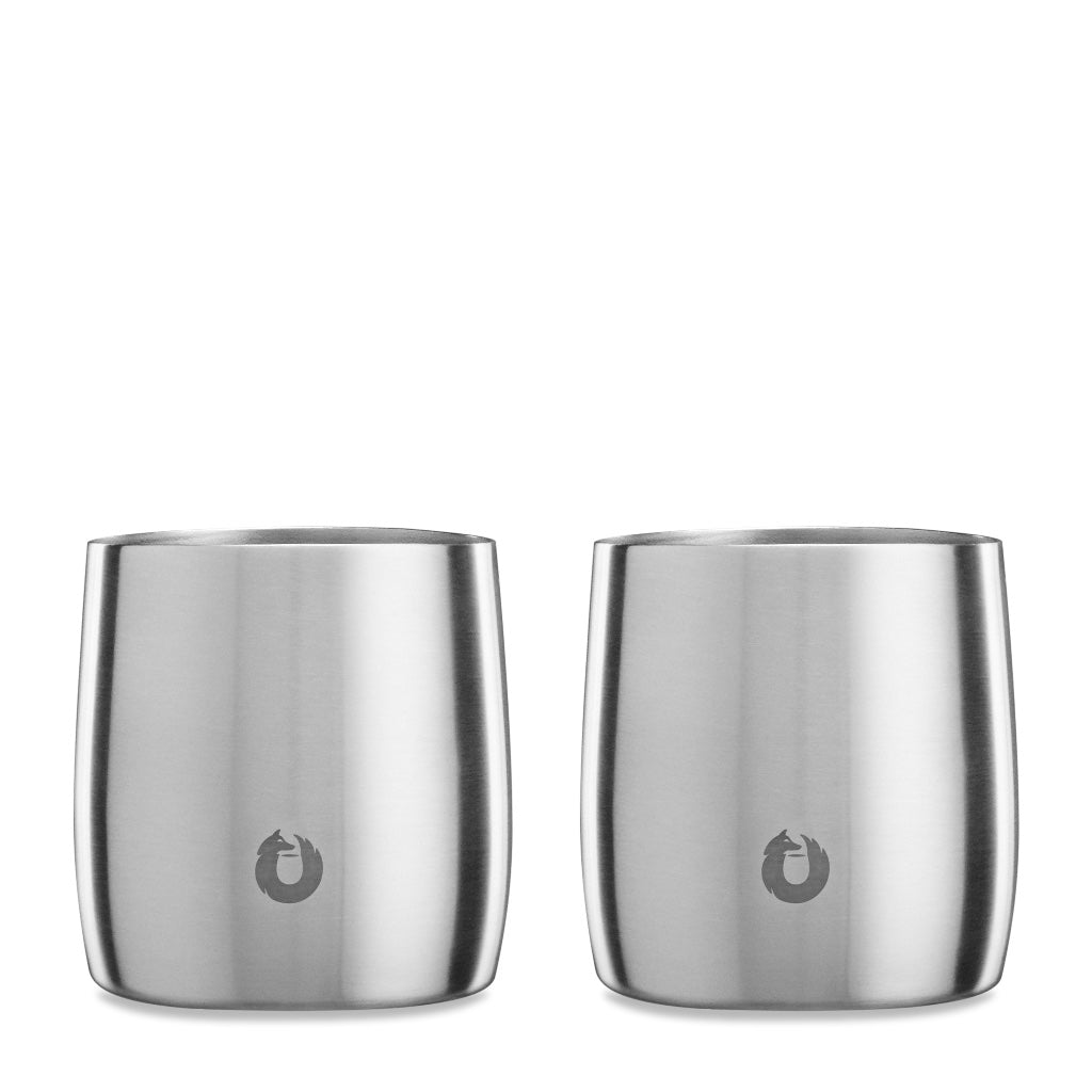 Steel: Stainless steel rocks glass, set of 2 silver