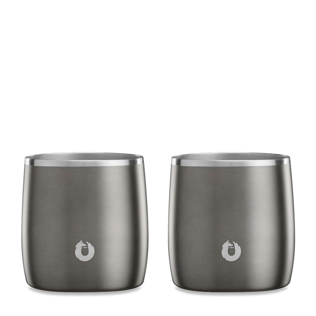 Olive Gray: Stainless Steel rocks glass, set of 2 gray