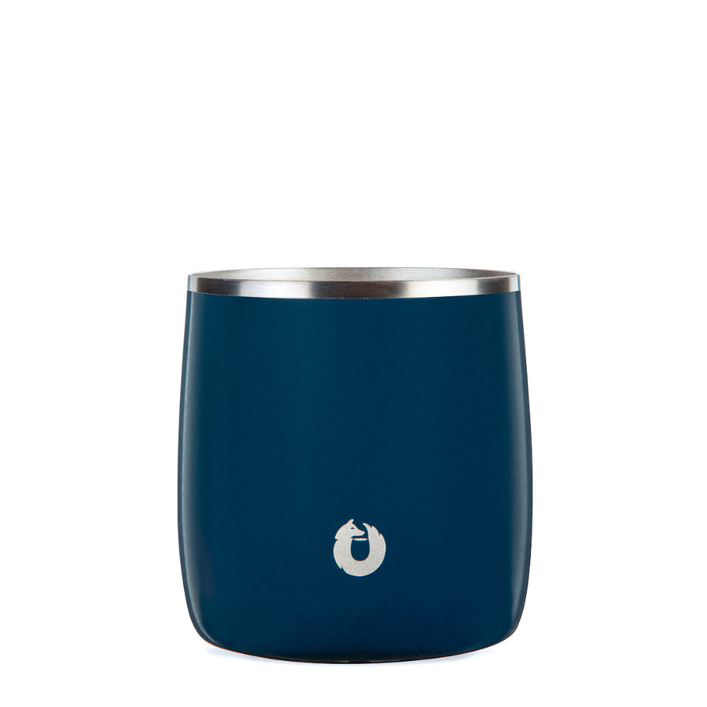 Stainless Steel Rocks Glass with Lid, Navy