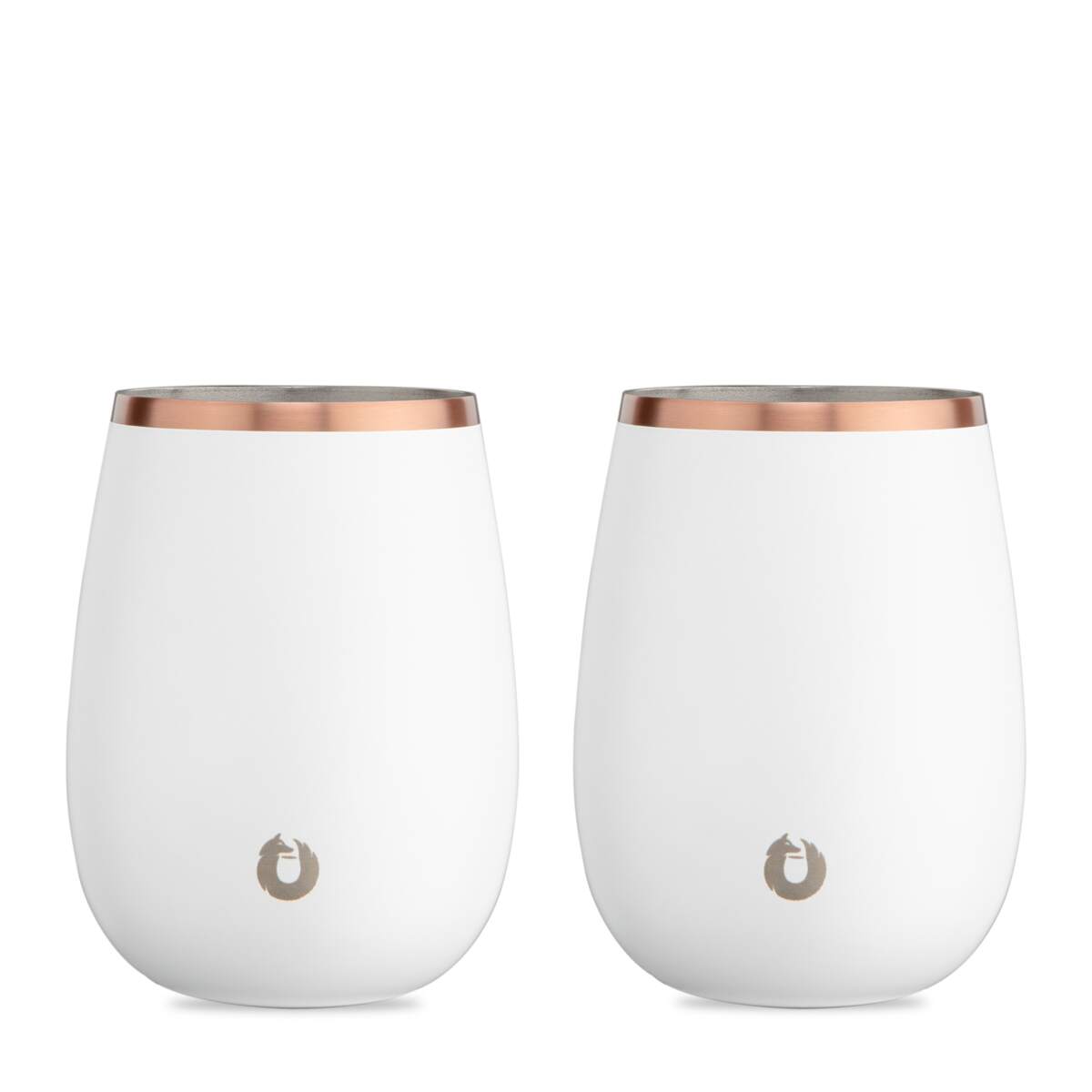 White: Stainless Steel grand pinot wine glass white, set of 2