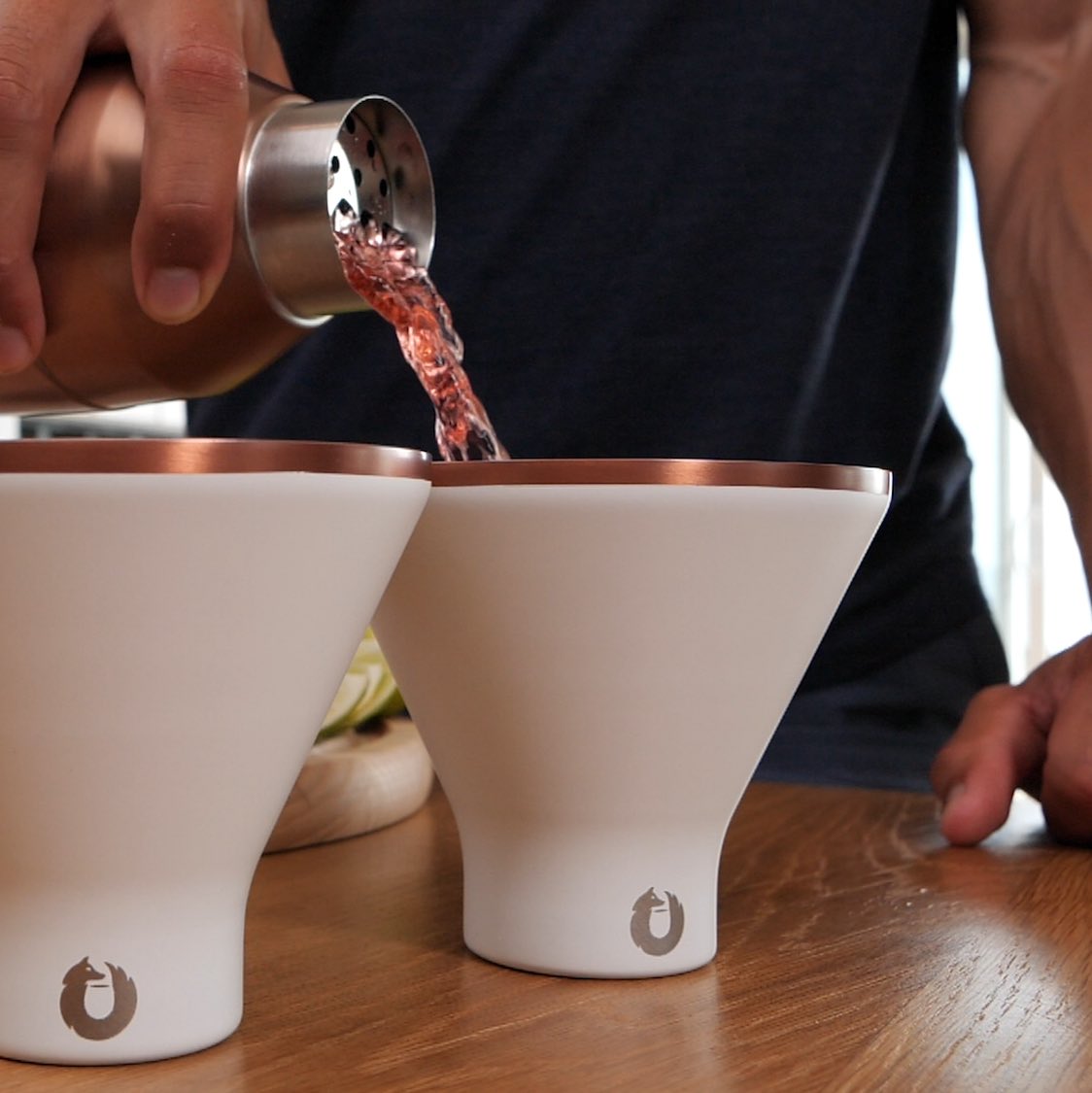 Stainless Steel Martini Glass, Set of 2 - White