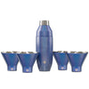 Stainless Steel Cocktail Shaker and Martini Glass Set, Shimmer Blue