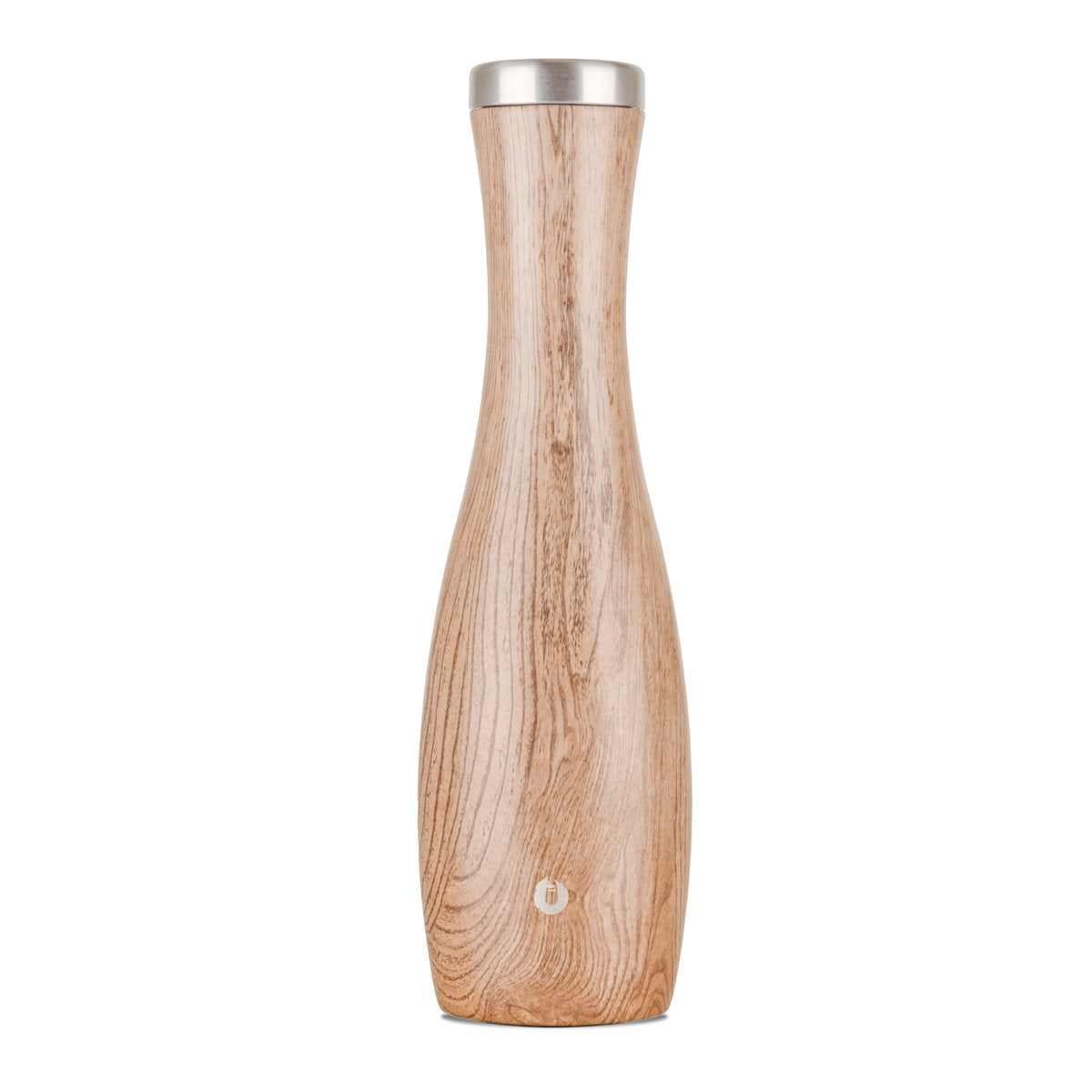 Stainless Steel Wine Carafe, Natural Teak