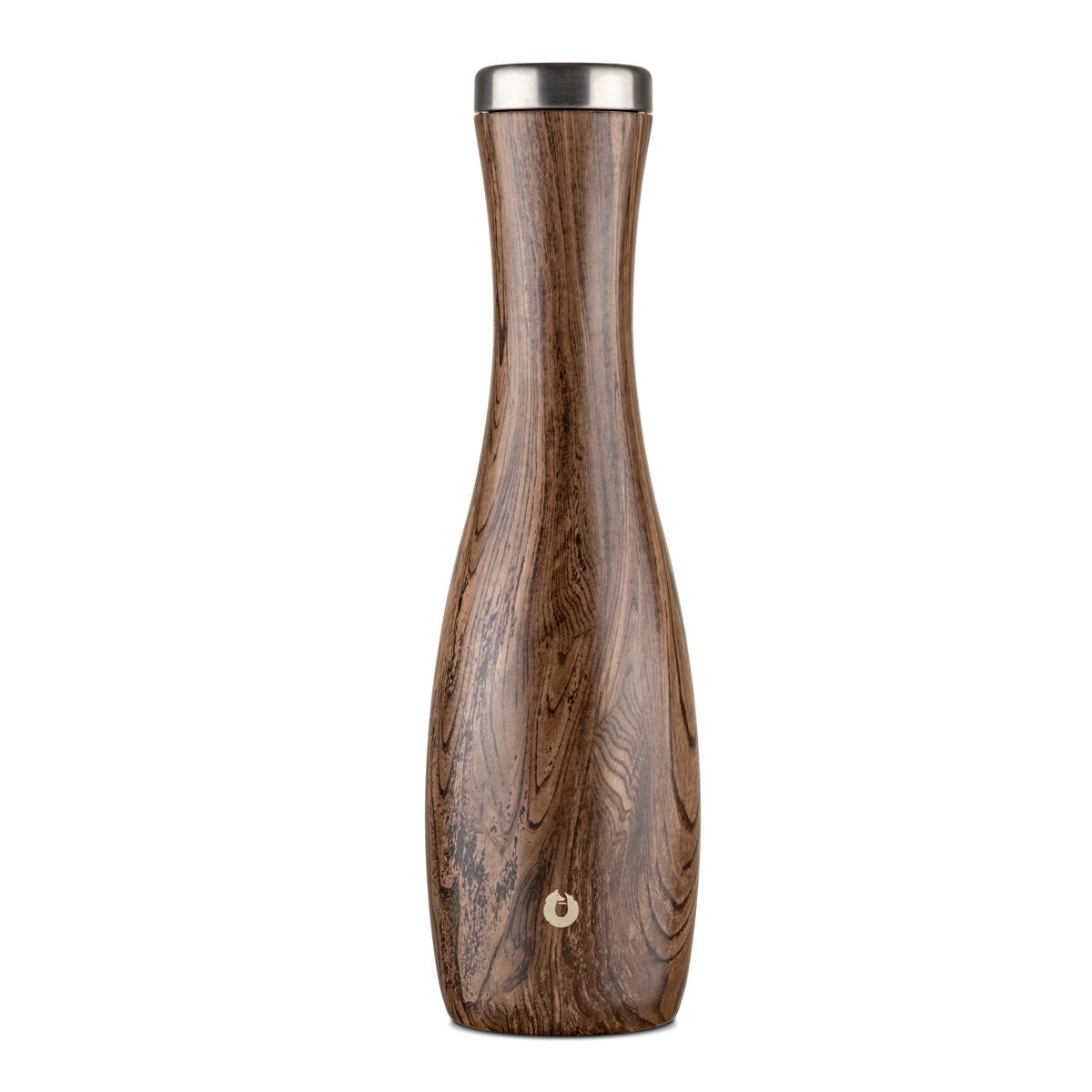 Stainless Steel Wine Carafe, Dark Walnut
