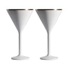 Stainless Steel Stemmed Martini Glass, Set of 2 - White