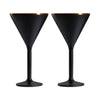 Stainless Steel Stemmed Martini Glass, Set of 2 - Black