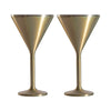 Stainless Steel Stemmed Martini Glass, Set of 2 - Gold
