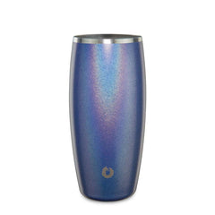 18 oz Stainless Steel Beer Glass with Lid, Shimmer Blue