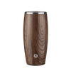 18 oz Stainless Steel Beer Glass with Lid, Dark Walnut