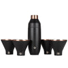 Stainless Steel Cocktail Shaker and Martini Glass Set, Black