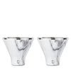 stainless steel martini glass, set of 2 marble