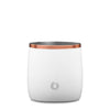 White:stainless steel rocks glass with lid white