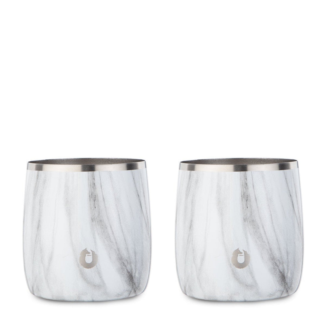 Snow Fox Rocks Glass Set Stainless Steel Rocks Glass Set of 2 - Marble – Snowfox