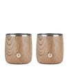 Stainless Steel Rocks Glass, Set of 2 - Natural Teak