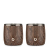 Stainless Steel Rocks Glass, Set of 2 - Dark Walnut