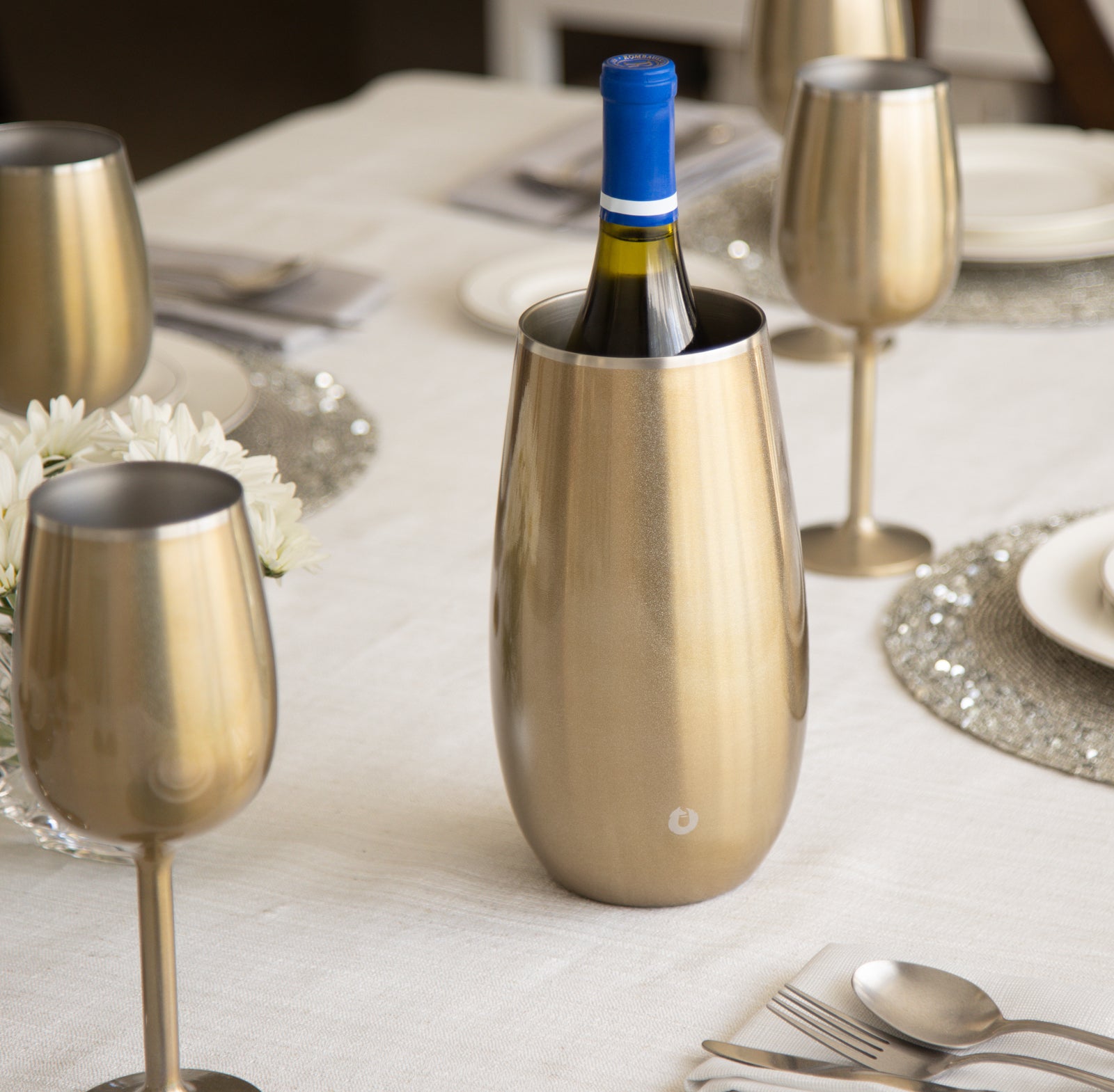 Stainless Steel Wine Chiller - Shimmer Gold