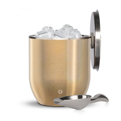 Stainless Steel Ice Bucket with Lid and Scoop, Shimmer Gold