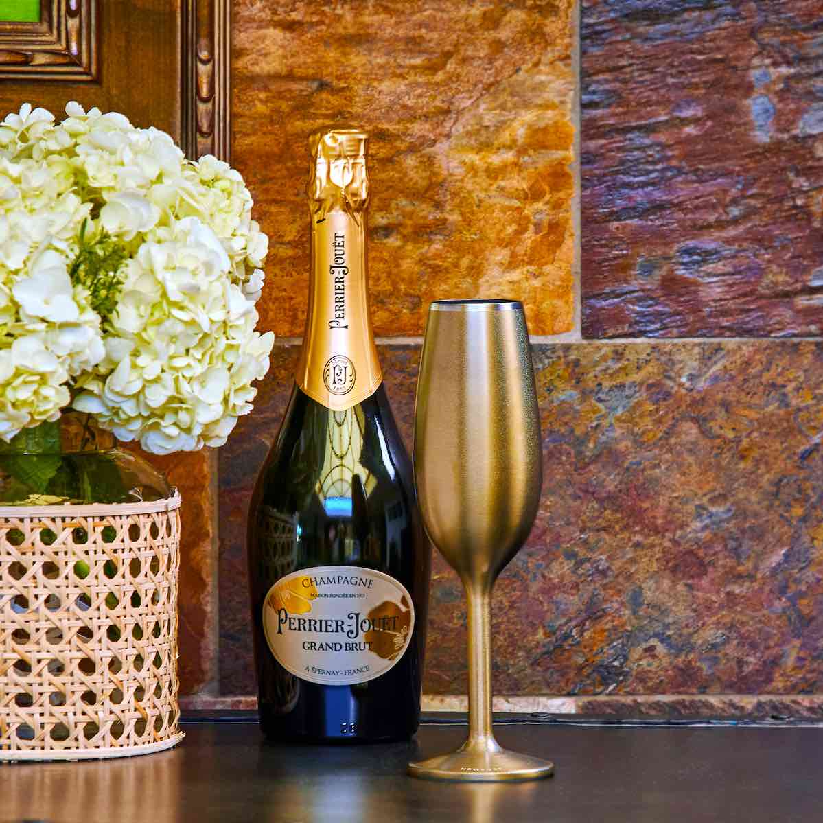 Stainless Steel Champagne Flute , Gold