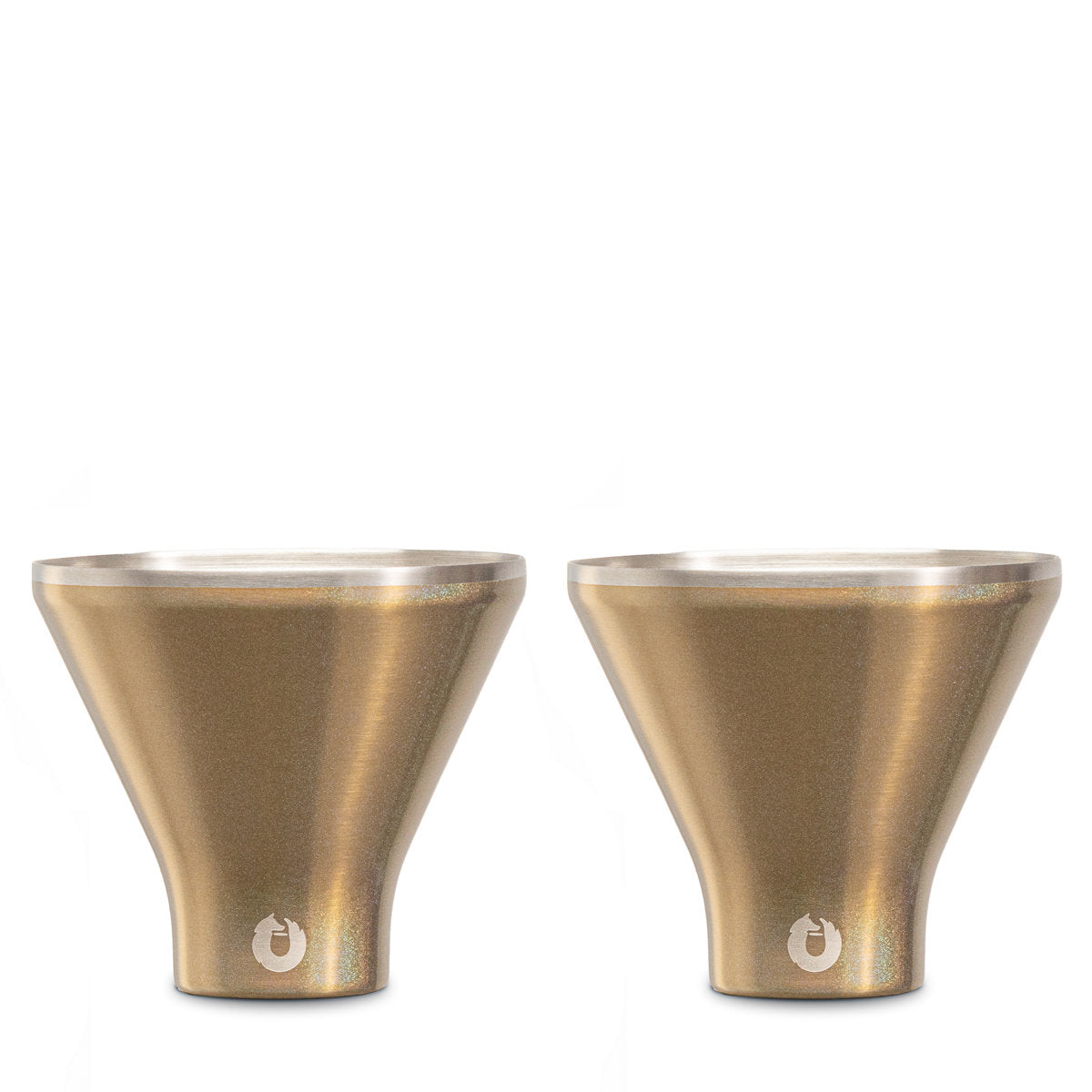 Stainless Steel Martini Glass, Set of 2 - Shimmer Gold