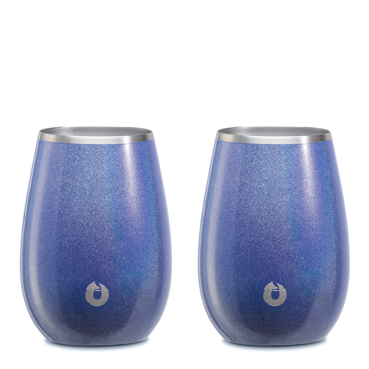 Stainless Steel Sauvignon Blanc Wine Glass, Set of 2 - Shimmer Blue