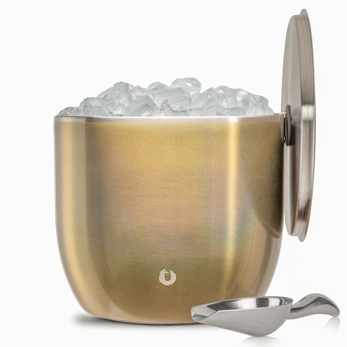 Extra Large Ice Bucket with Lid and Ice Scoop, Shimmer Gold