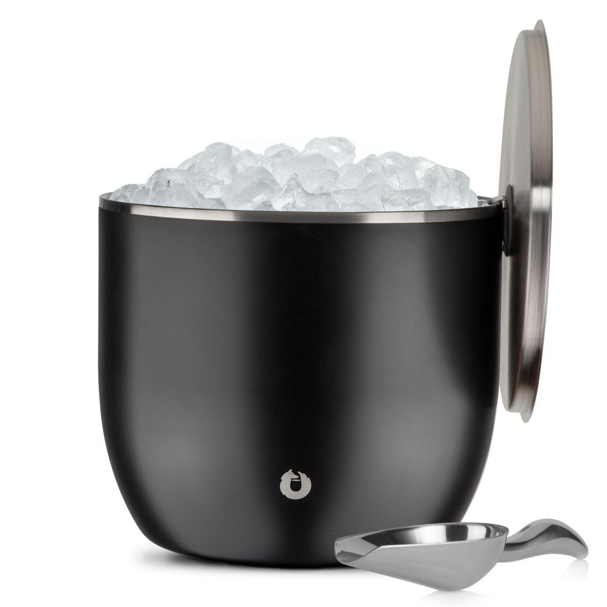 Extra Large Ice Bucket with Lid and Ice Scoop, Black