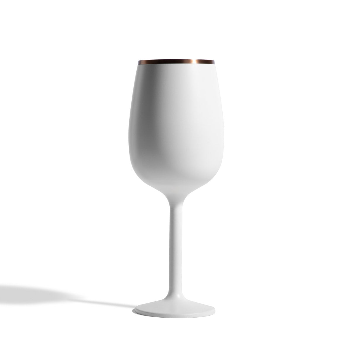Stainless Steel Stemmed Wine Glass, White