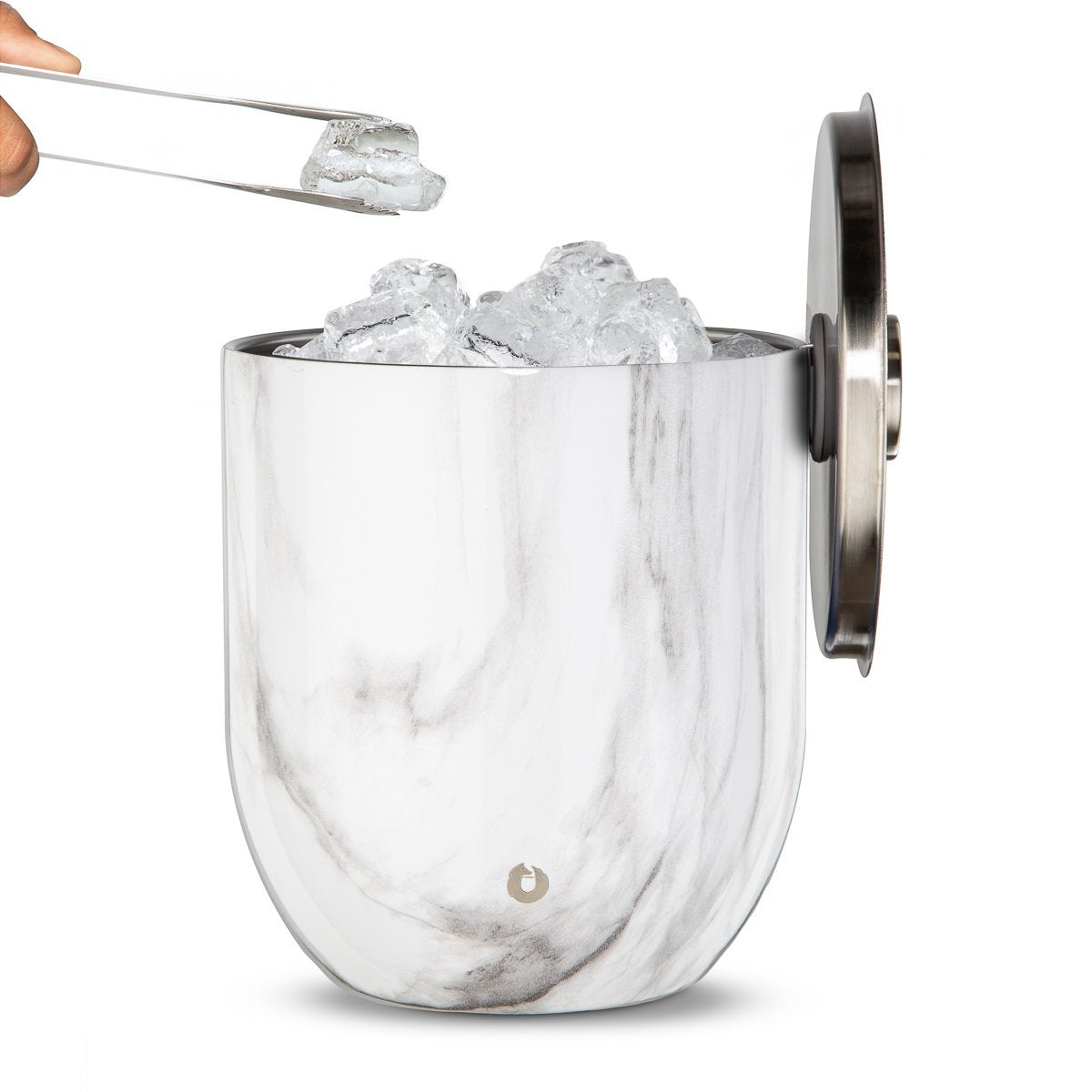 3.2L Double Wall Stainless Steel Ice Bucket With Lid, Scoop, Updated Insulated Ice Bucket For